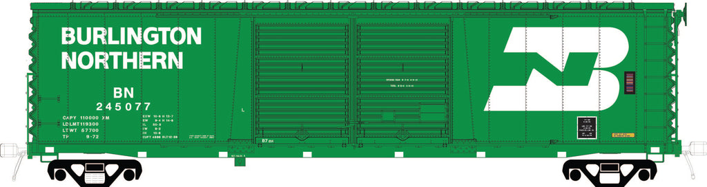 RES70010 BN 1972 Cascade Green repaint, Brainerd built 50' XM 15-0 Double-slider centered