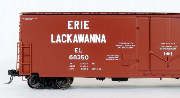 11011-03 EL Delivery stacked CUSHIONED CAR, GA 50' RBL Sill 1 10'6" Offset Door Wide Rods