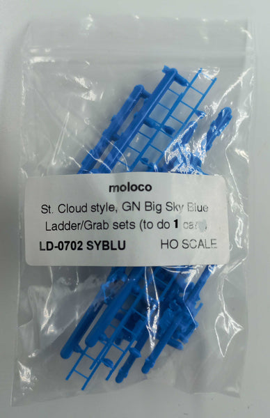 LD-0702 SYBLU  St. Cloud style Ladder-Grabs kit - GN Big Sky Blue (to do 1 car)