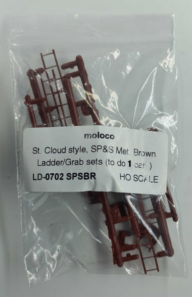 LD-0702 SPSBR  St. Cloud style Ladder-Grabs kit - SP&S Metallic Brown (to do 1 car)