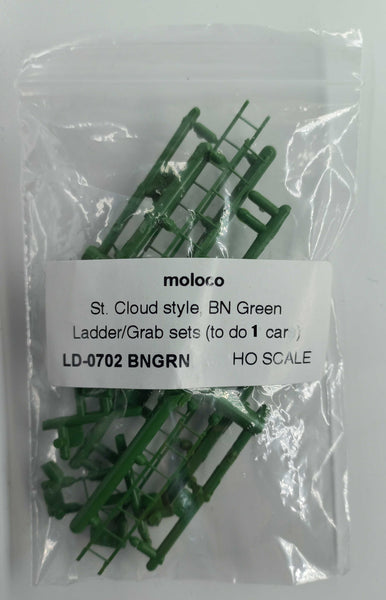 LD-0702 BNGRN  St. Cloud style Ladder-Grabs kit - BN Cascade Green (to do 1 car)