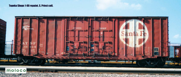 DEP60011-02  ATSF 46014 Red repaint TS.1.80, Bx-154 ACF 50' Hi-cube non-Waffle, 8+8 plug door