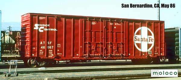 DEP60011-03  ATSF 46067 Red repaint ATSF-5-84, Bx-154 ACF 50' Hi-cube non-Waffle, 8+8 plug door