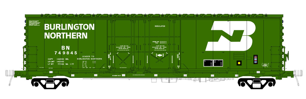 RES68123 BN WA Repaint 1977, USRE 50' RBL, 14-0 Double-plug Non-over. roof