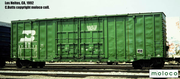 60013-92  BN 376012 Repaint 3-92, ACF 50' Hi-cube non-Waffle, 8+8 plug door