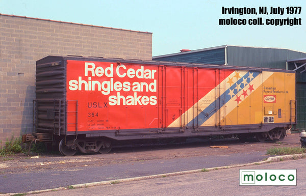 RES68126 CANFOR USLX repaint 1974 NEW 12-68, ACF 50' RB, 14-0 Double-plug Non-over. roof