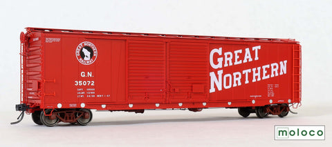 70501 St. Cloud built  50' XM 15-0 Double-slider offset, Delivery 1957 Vermillion Red (Circular Reflectors)