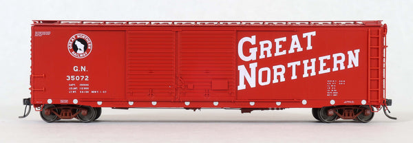 70501 St. Cloud built  50' XM 15-0 Double-slider offset, Delivery 1957 Vermillion Red (Circular Reflectors)