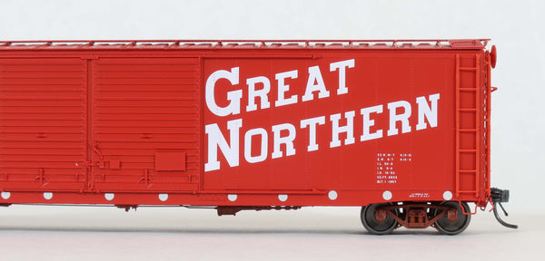 70501 St. Cloud built  50' XM 15-0 Double-slider offset, Delivery 1957 Vermillion Red (Circular Reflectors)
