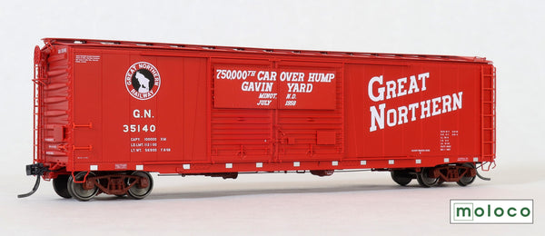 70575-01 St. Cloud painted 6-1958, 50' XM 15-0 Double-slider offset, Gavin Yard, 750,000th CAR OVER HUMP