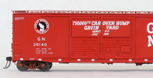 70575-01 St. Cloud painted 6-1958, 50' XM 15-0 Double-slider offset, Gavin Yard, 750,000th CAR OVER HUMP