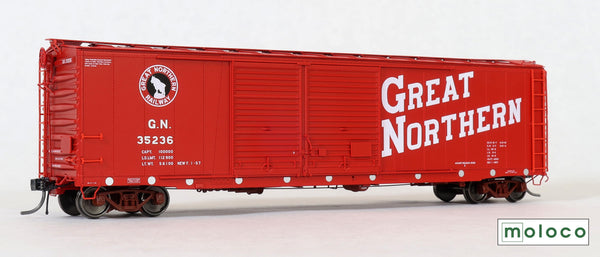70501 St. Cloud built  50' XM 15-0 Double-slider offset, Delivery 1957 Vermillion Red (Circular Reflectors)