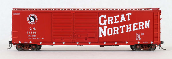 70501 St. Cloud built  50' XM 15-0 Double-slider offset, Delivery 1957 Vermillion Red (Circular Reflectors)