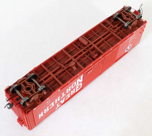 70501 St. Cloud built  50' XM 15-0 Double-slider offset, Delivery 1957 Vermillion Red (Circular Reflectors)