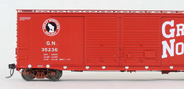 70501 St. Cloud built  50' XM 15-0 Double-slider offset, Delivery 1957 Vermillion Red (Circular Reflectors)