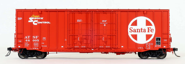 DEP60011-01  ATSF 46005 Red repaint TS.10.80, Bx-154 ACF 50' Hi-cube non-Waffle, 8+8 plug door