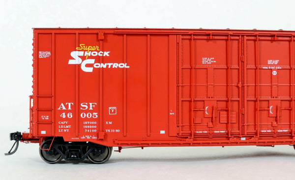 DEP60011-01  ATSF 46005 Red repaint TS.10.80, Bx-154 ACF 50' Hi-cube non-Waffle, 8+8 plug door