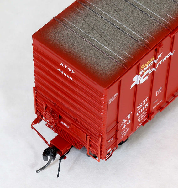DEP60011-01  ATSF 46005 Red repaint TS.10.80, Bx-154 ACF 50' Hi-cube non-Waffle, 8+8 plug door