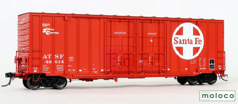 DEP60011-02  ATSF 46014 Red repaint TS.1.80, Bx-154 ACF 50' Hi-cube non-Waffle, 8+8 plug door
