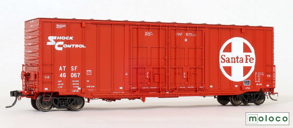 DEP60011-03  ATSF 46067 Red repaint ATSF-5-84, Bx-154 ACF 50' Hi-cube non-Waffle, 8+8 plug door