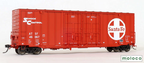 DEP60011-03  ATSF 46067 Red repaint ATSF-5-84, Bx-154 ACF 50' Hi-cube non-Waffle, 8+8 plug door