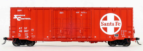 DEP60011-03  ATSF 46067 Red repaint ATSF-5-84, Bx-154 ACF 50' Hi-cube non-Waffle, 8+8 plug door