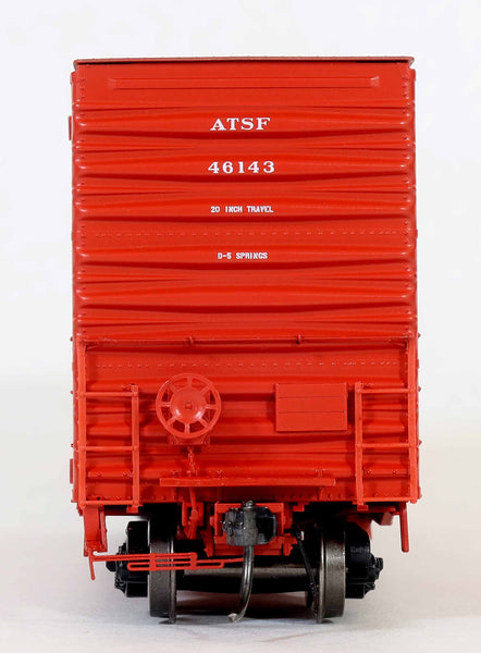 DEP60012-01  ATSF 46143 Red repaint ATSF 6-80, Bx-163 ACF 50' Hi-cube non-Waffle, 8+8 plug door