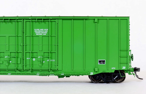DEP60013-92  BN 376012 Repaint 3-92, ACF 50' Hi-cube non-Waffle, 8+8 plug door