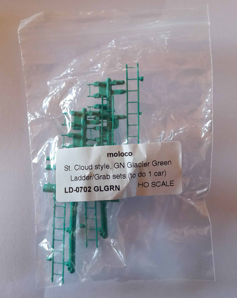 LD-0702 GLGRN  St. Cloud style Ladder-Grabs kit - Glacier Green (to do 1 car)