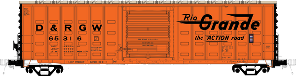 RES60105 DRGW Delivery NEW 8-71, ACF PLT C 50' Ext. Post Waffle XL, 10-0 Sliding door