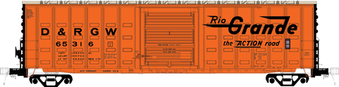 RES60105 DRGW Delivery NEW 8-71, ACF PLT C 50' Ext. Post Waffle XL, 10-0 Sliding door