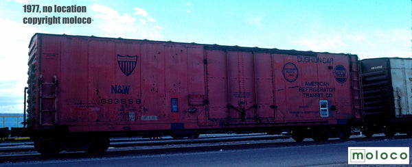 13025-01  N&W (ART) repaint STL 5-71, GA 50' RBL Sill 1 10'6" Offset Door Narrow Rods