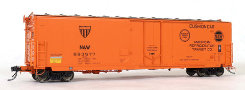 13025-02  N&W (ART) repaint STL 5-71, GA 50' RBL Sill 1 10'6" Offset Door Narrow Rods